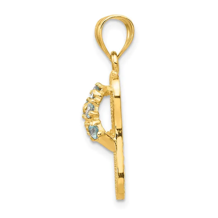 TreasureFineJewelers 14k 3D DecemberCZ Birthstone Flip Flop Pendant Necklaces