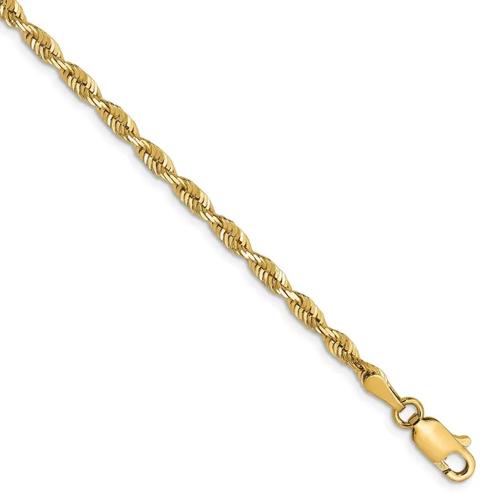 TreasureFineJewelers Necklaces 10K 275mm DiamondCut Lightweight Rope Chain TreasureFineJewelers Necklaces 10K 275mm DiamondCut Lightweight Rope Chain