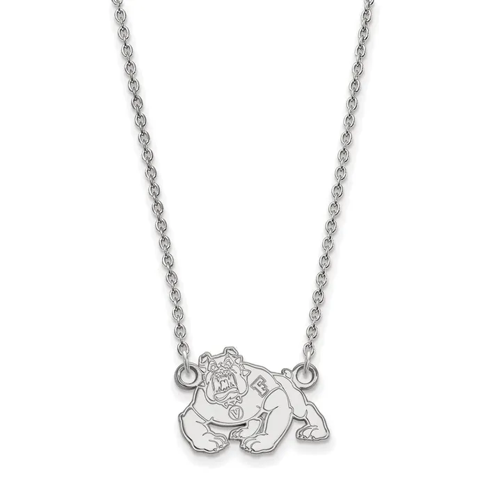 TreasureFineJewelers Necklaces 10K White Gold California State University Fresno Small Pendant wilth Necklace TreasureFineJewelers Necklaces 10K White Gold California State University Fresno Small Pendant wilth Necklace