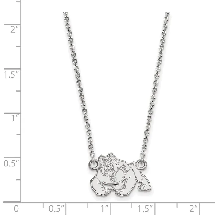 TreasureFineJewelers Necklaces 10K White Gold California State University Fresno Small Pendant wilth Necklace