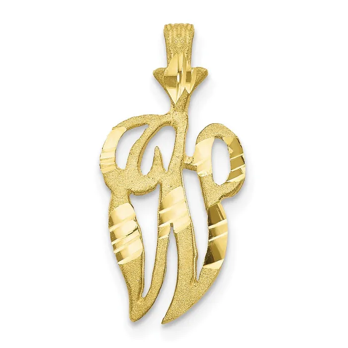 TreasureFineJewelers Necklaces 10k Yellow Gold Initial W Pendant