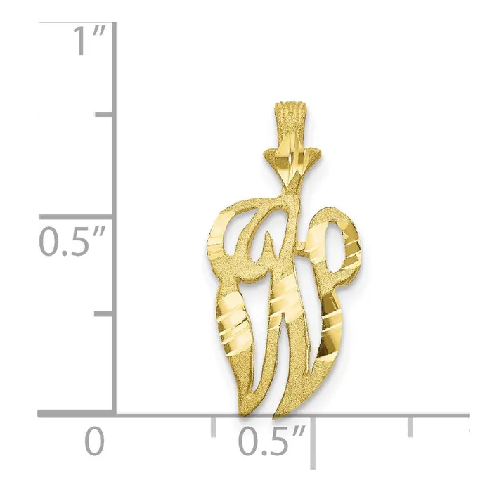 TreasureFineJewelers Necklaces 10k Yellow Gold Initial W Pendant