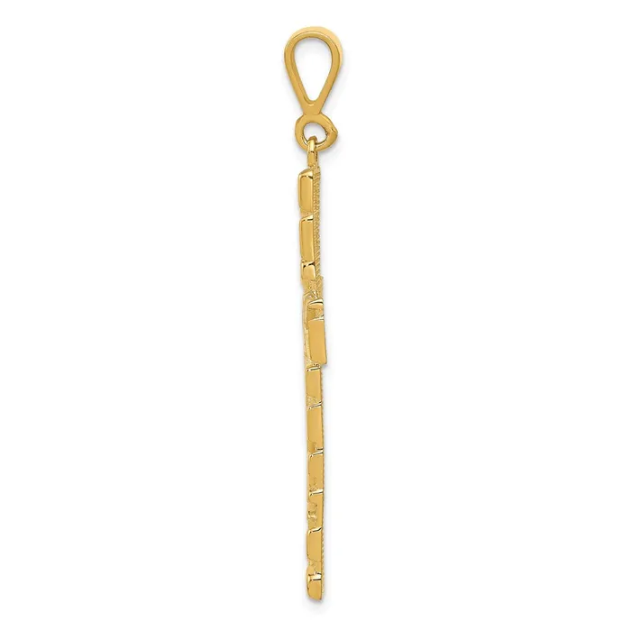 TreasureFineJewelers Necklaces 14k Nugget Style Cross Pendant