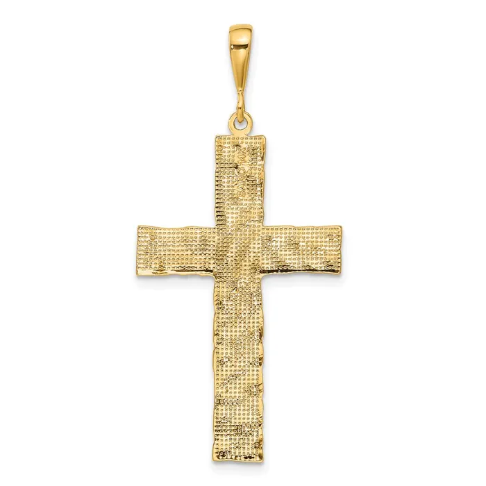TreasureFineJewelers Necklaces 14k Nugget Style Cross Pendant