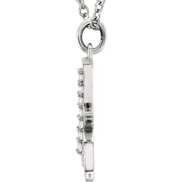 TreasureFineJewelers Necklaces 14K White Gold 03 CTW Natural Diamond Lowercase Initial K 16 Necklace