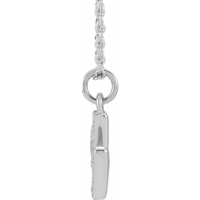 TreasureFineJewelers Necklaces 14K White Gold 06 CTW Natural Diamond Petite Initial M 1618 Necklace