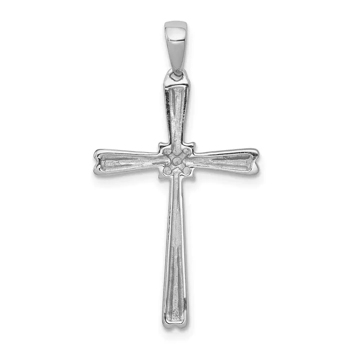 TreasureFineJewelers Necklaces 14k White Gold 120ct Diamond Cross Pendant