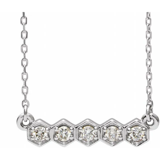 TreasureFineJewelers Necklaces 14K White Gold 15 CTW Natural Diamond Bar 1618 Necklace TreasureFineJewelers Necklaces 14K White Gold 15 CTW Natural Diamond Bar 1618 Necklace