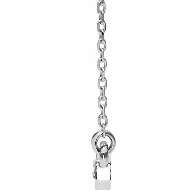 TreasureFineJewelers Necklaces 14K White Gold 15 CTW Natural Diamond Bar 1618 Necklace