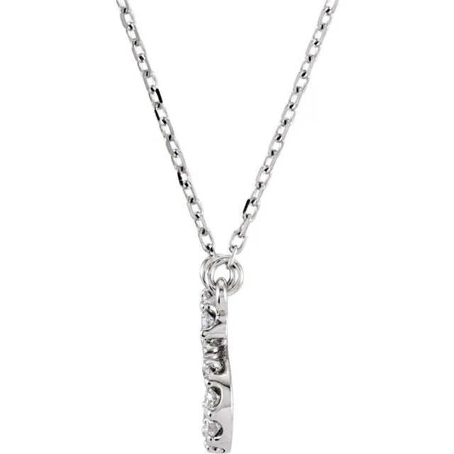 TreasureFineJewelers Necklaces 14K White Gold 16 CTW Natural Diamond Initial G 16 Necklace