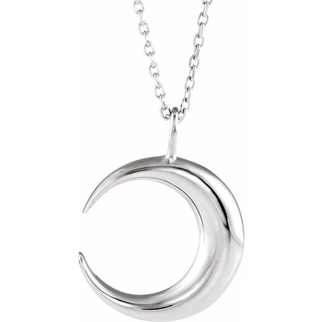 TreasureFineJewelers Necklaces 14K White Gold Crescent Moon 1618 Necklace TreasureFineJewelers Necklaces 14K White Gold Crescent Moon 1618 Necklace