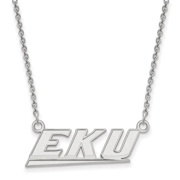 TreasureFineJewelers Necklaces 14K White Gold Eastern Kentucky University Small Pendant with Necklace TreasureFineJewelers Necklaces 14K White Gold Eastern Kentucky University Small Pendant with Necklace