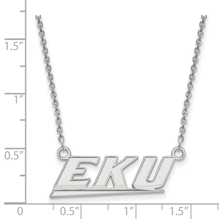TreasureFineJewelers Necklaces 14K White Gold Eastern Kentucky University Small Pendant with Necklace