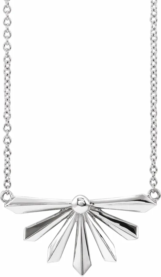 TreasureFineJewelers Necklaces 14K White Gold Starburst 18 Necklace