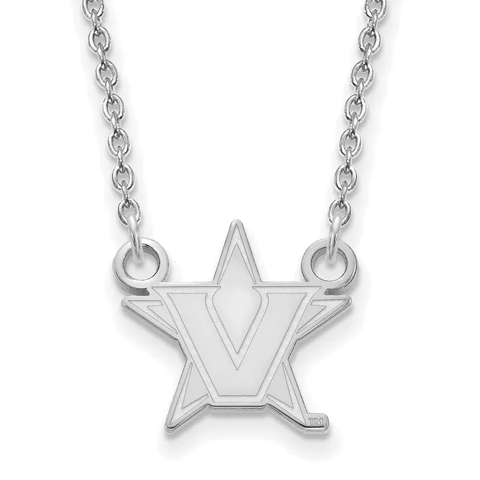 TreasureFineJewelers Necklaces 14K White Gold Vanderbilt University Small Pendant wNecklace TreasureFineJewelers Necklaces 14K White Gold Vanderbilt University Small Pendant wNecklace