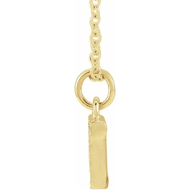 TreasureFineJewelers Necklaces 14K Yellow Gold 03 CTW Natural Diamond Petite Initial T 1618 Necklace