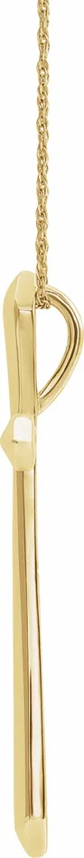 TreasureFineJewelers Necklaces 14K Yellow Gold 38x185 mm Elongated Cross 20 Necklace