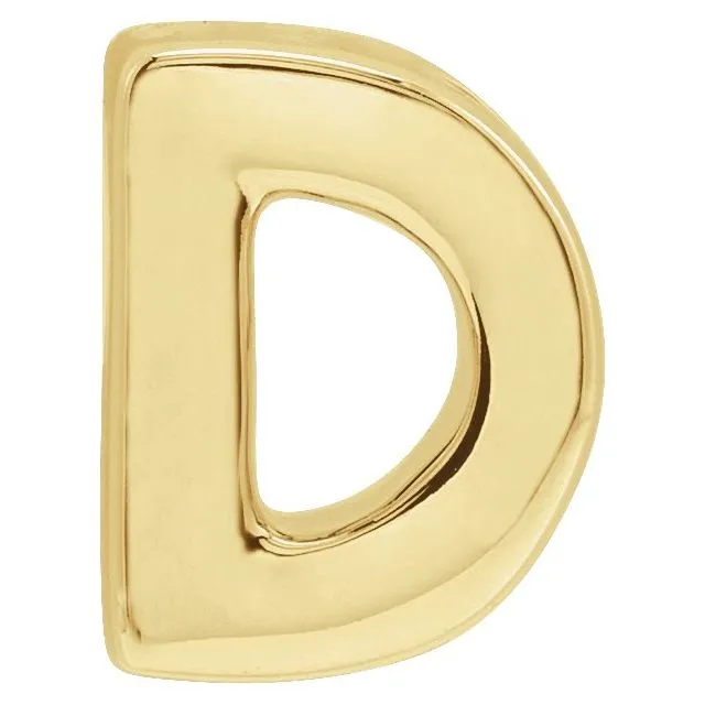 TreasureFineJewelers Necklaces 14K Yellow Gold Block Initial D Slide Pendant TreasureFineJewelers Necklaces 14K Yellow Gold Block Initial D Slide Pendant