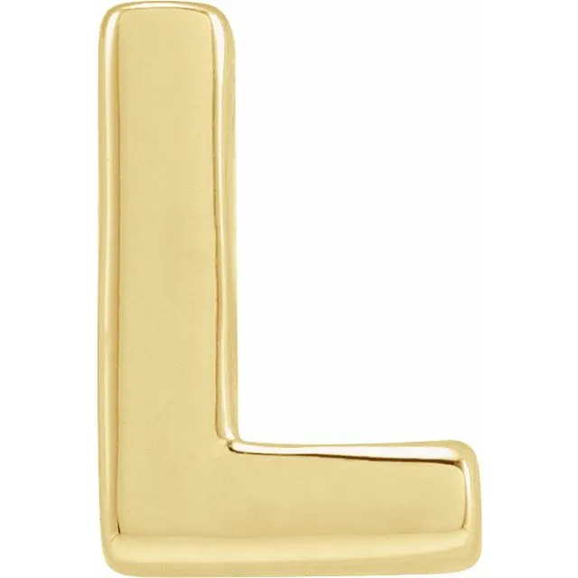 TreasureFineJewelers Necklaces 14K Yellow Gold Block Initial L Slide Pendant TreasureFineJewelers Necklaces 14K Yellow Gold Block Initial L Slide Pendant