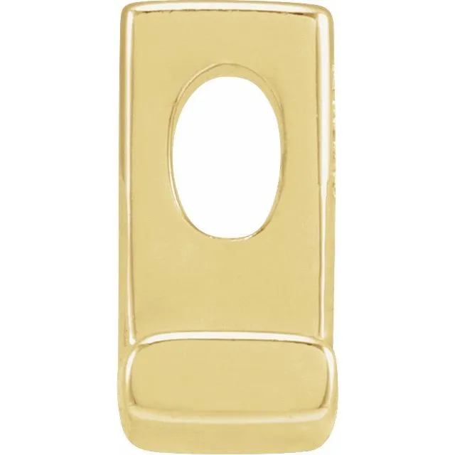 TreasureFineJewelers Necklaces 14K Yellow Gold Block Initial L Slide Pendant
