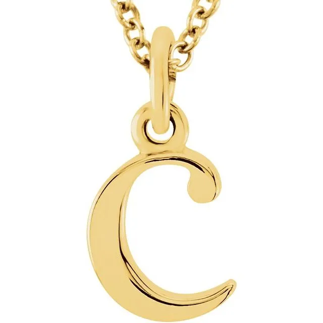 TreasureFineJewelers Necklaces 14K Yellow Gold Lowercase Initial c 16 Necklace TreasureFineJewelers Necklaces 14K Yellow Gold Lowercase Initial c 16 Necklace
