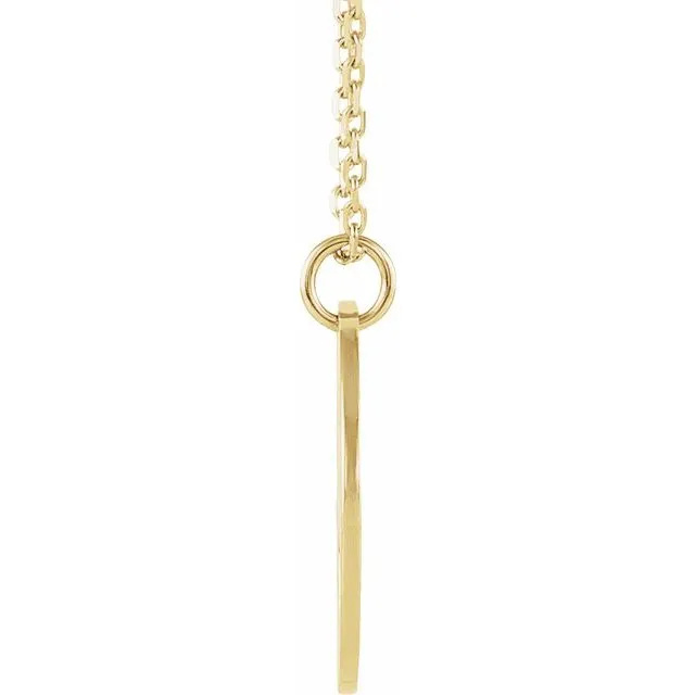 TreasureFineJewelers Necklaces 14K Yellow Pierced Heart Engravable Disc 1618 Necklace