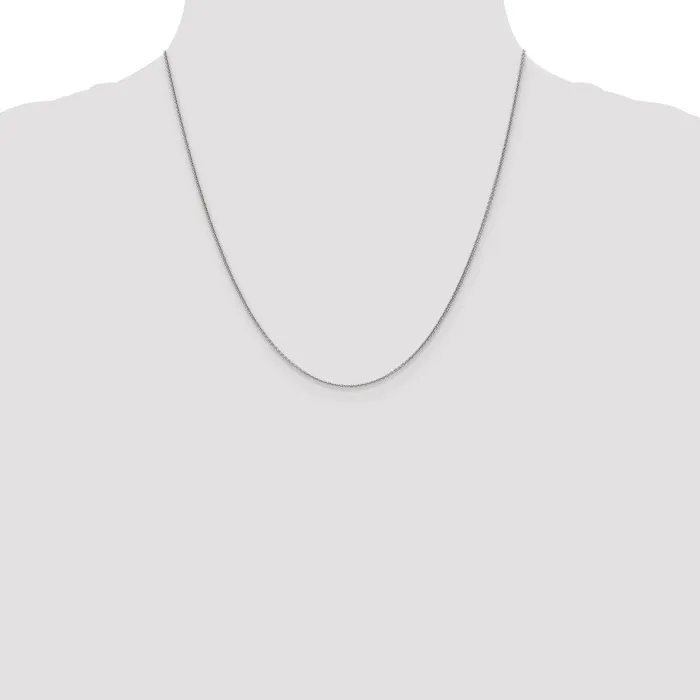 TreasureFineJewelers Necklaces 18K Leslies WG 115mm Diamond Cut Cable Chain