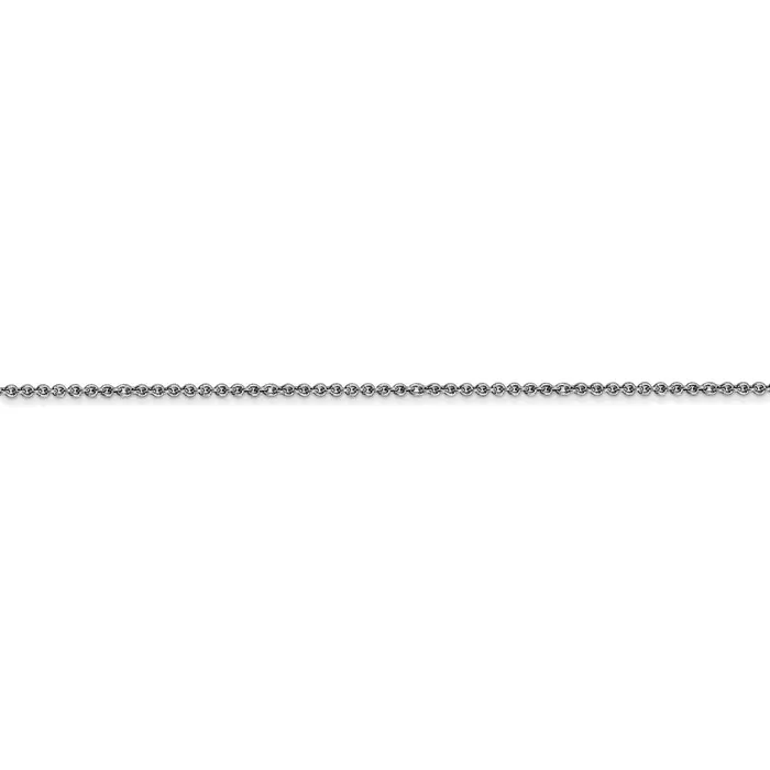 TreasureFineJewelers Necklaces 18K Leslies WG 115mm Diamond Cut Cable Chain