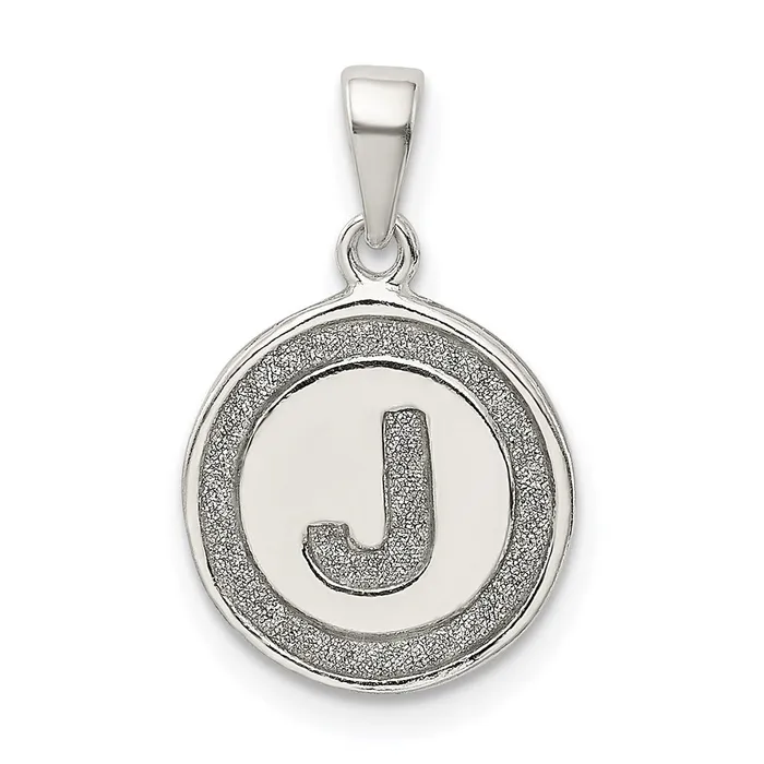 TreasureFineJewelers Necklaces Sterling Silver Glitter Enamel Letter J Initial Circle Pendant TreasureFineJewelers Necklaces Sterling Silver Glitter Enamel Letter J Initial Circle Pendant