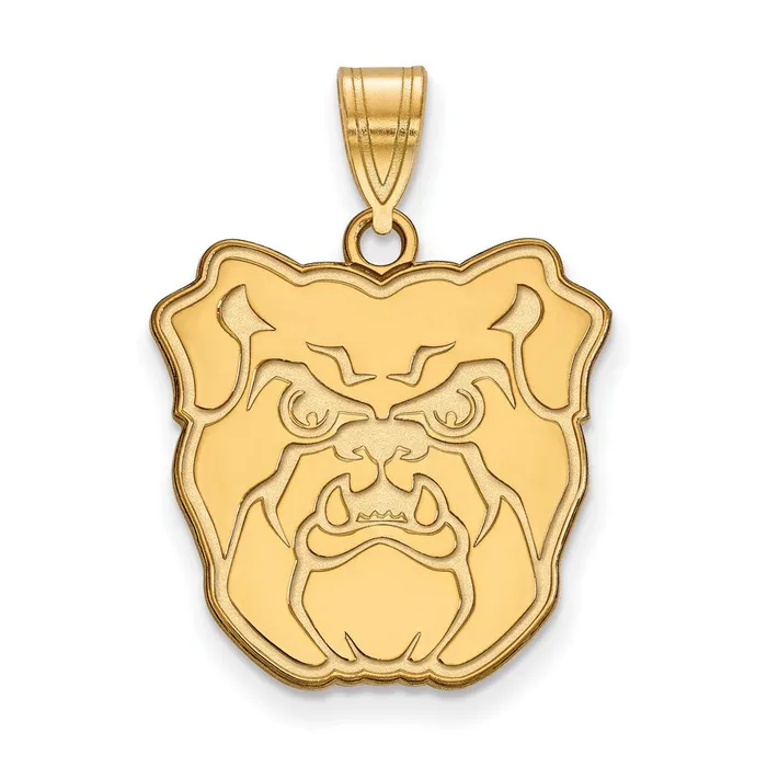 TreasureFineJewelers Necklaces Sterling Silver Goldplated Butler University Bulldog Large Pendant TreasureFineJewelers Necklaces Sterling Silver Goldplated Butler University Bulldog Large Pendant