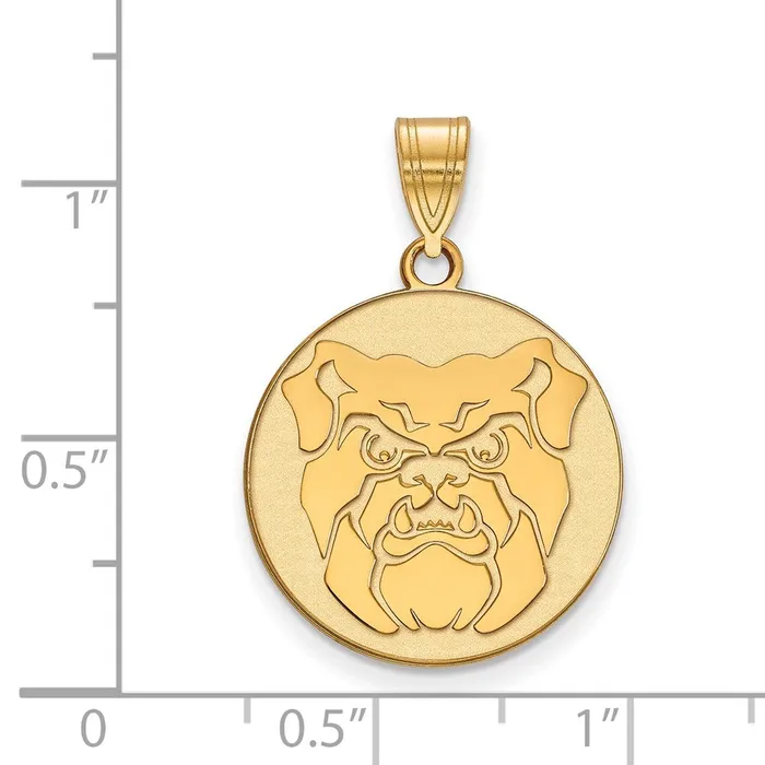 TreasureFineJewelers Necklaces Sterling Silver Goldplated Butler University Bulldog Large Pendant