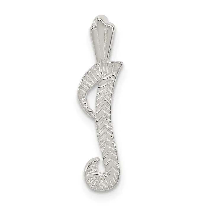 TreasureFineJewelers Necklaces Sterling Silver Polished Textured Letter I Initial Chain Slide TreasureFineJewelers Necklaces Sterling Silver Polished Textured Letter I Initial Chain Slide
