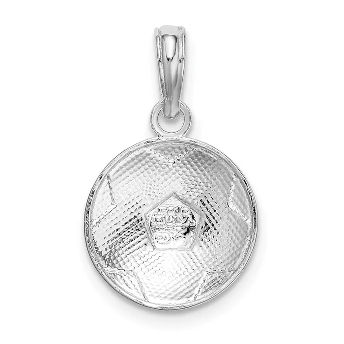 TreasureFineJewelers Necklaces Sterling Silver PolishedTextured Soccer Ball Pendant