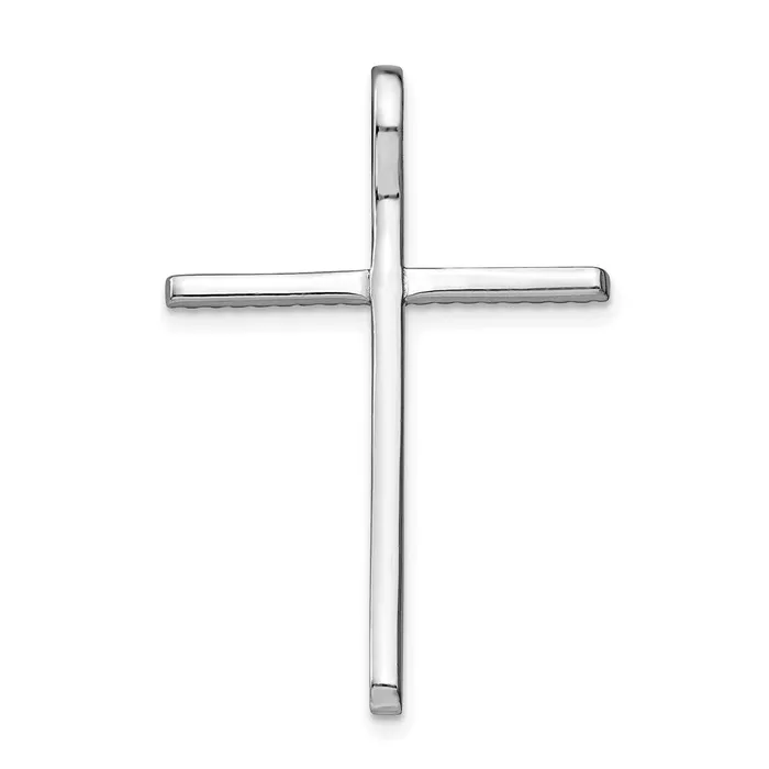 TreasureFineJewelers Necklaces Sterling Silver Rhodiumplated Colorful CZ Cross Chain Slide