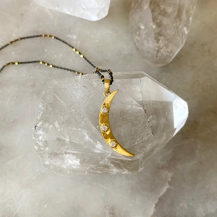 Zaniah Golden Moon Necklace Robindira Unsworth Necklaces
