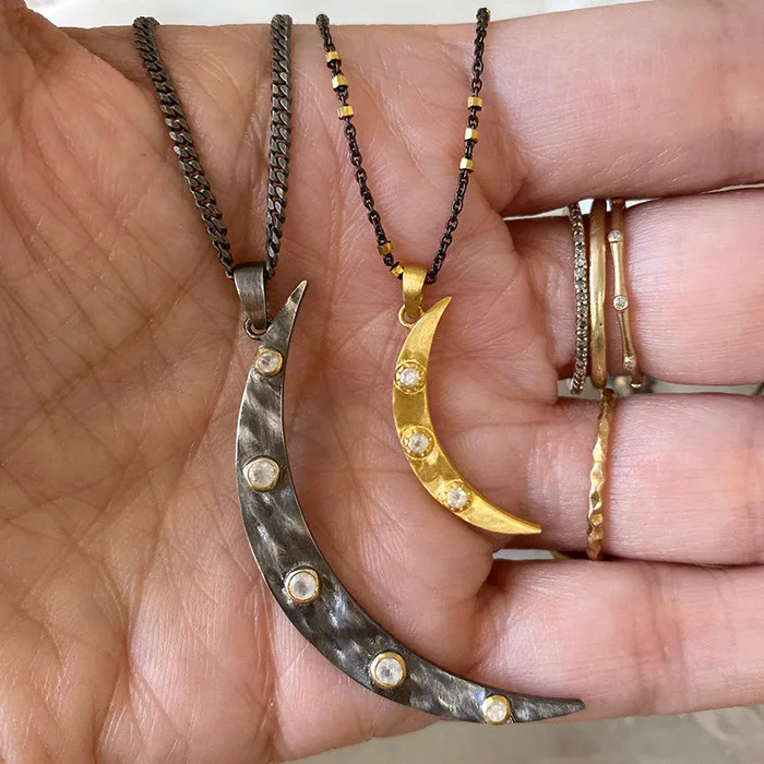 Zaniah Golden Moon Necklace Robindira Unsworth Necklaces