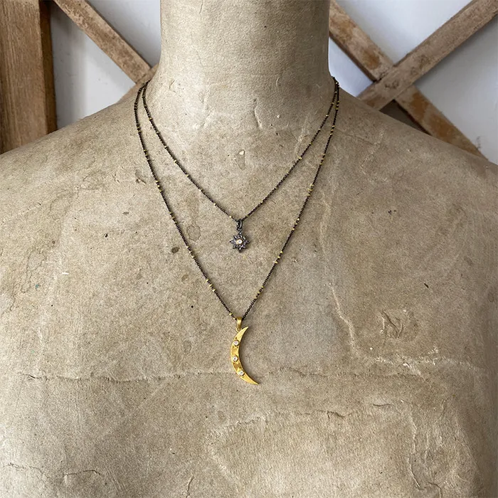 Zaniah Golden Moon Necklace Robindira Unsworth Necklaces