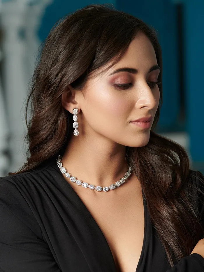 Necklaces Curio Cottage All Shapes of You Diamante Cubic Zirconia Necklace Set Necklaces Curio Cottage All Shapes of You Diamante Cubic Zirconia Necklace Set