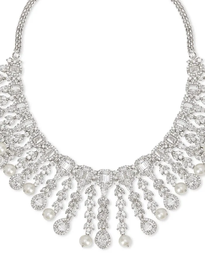 Necklaces Pearl Harmony CZ Necklace Set Curio Cottage