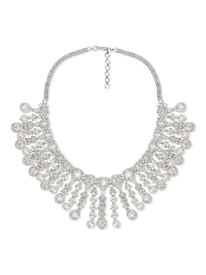 Necklaces Pearl Harmony CZ Necklace Set Curio Cottage