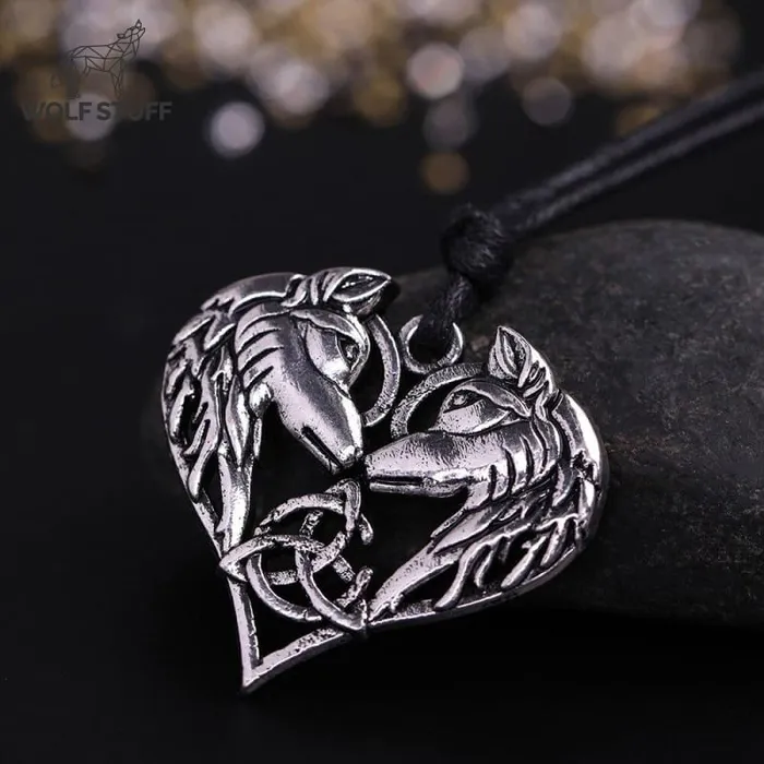 Necklaces Wolf Love Necklace Wolf Lovers