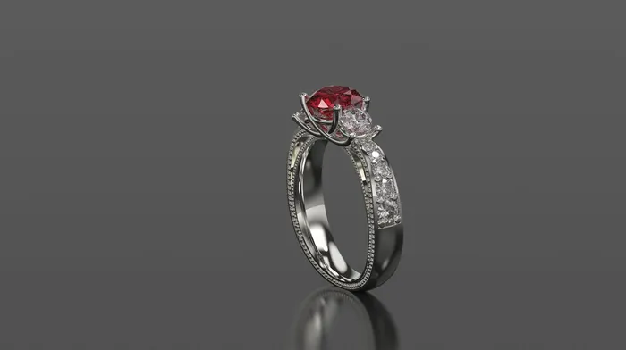 Ruby Engagement Ring White Gold Engagement Ring Ruby Ring Ruby Gold White Gold Ruby Ring FL LLC Rings