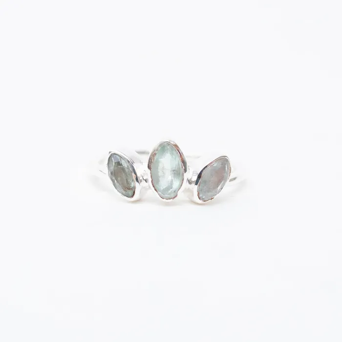 Silver Lotus Rings Silver Triple Stone Ring
