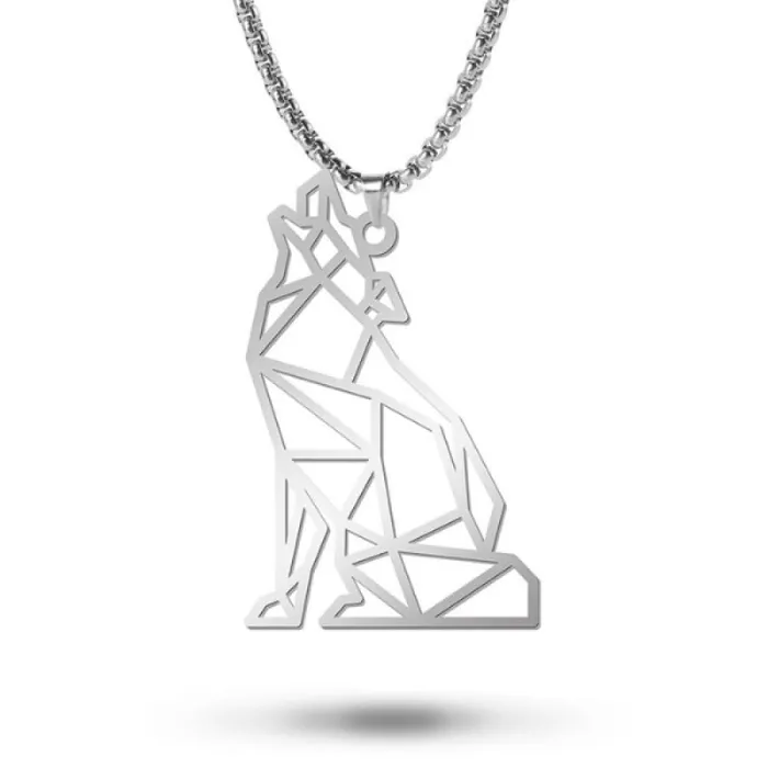 Wolf Stuff Necklaces Geometric Wolf Necklace