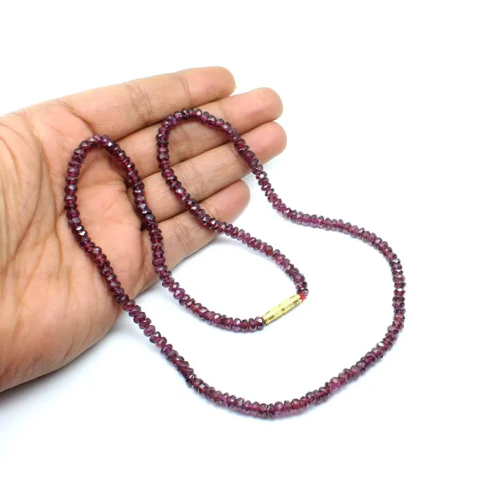 11650 Carats Natural Rhodolite Garnet Gemstone 46 mm beads single line Necklace 20 Karizma Jewels Necklaces