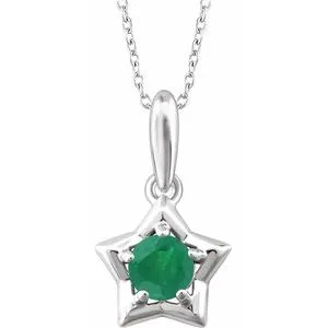 14K White 3 mm Round May Youth Star Birthstone 15 Necklace653418647PSTWBC WB Choice Jewelry Necklaces 14K White 3 mm Round May Youth Star Birthstone 15 Necklace653418647PSTWBC WB Choice Jewelry Necklaces