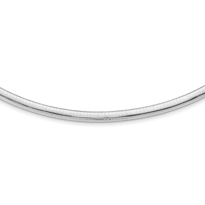 14k White Gold 6mm Domed Omega NecklaceWBCOW616 WB Choice Jewelry Necklaces 14k White Gold 6mm Domed Omega NecklaceWBCOW616 WB Choice Jewelry Necklaces