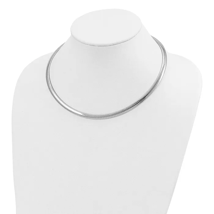 14k White Gold 6mm Domed Omega NecklaceWBCOW616 WB Choice Jewelry Necklaces 14k White Gold 6mm Domed Omega NecklaceWBCOW616 WB Choice Jewelry Necklaces