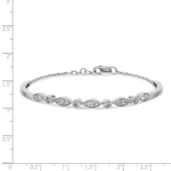 14k White Gold Diamond Bangle BraceletWBCBM3725100WA WB Choice Jewelry Bracelets