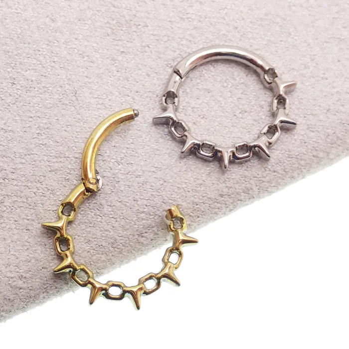16G Chain spike hinged clicker design 8mm Body Clickers Body Jewelry Necklaces 16G Chain spike hinged clicker design 8mm Body Clickers Body Jewelry Necklaces